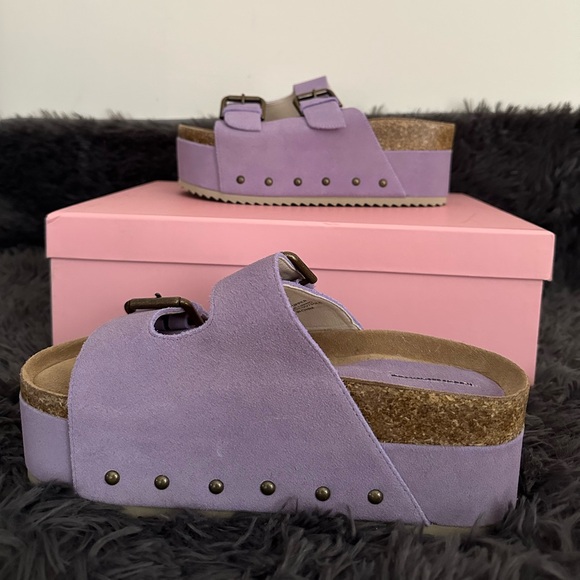 FP X Intentionally Blank Rule Breaker Flatform Sandals Suede Purple Sz 37/39NWB - Picture 2 of 7